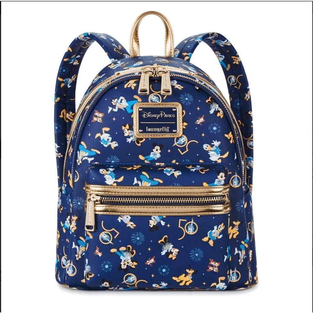 LOUNGEFLY 50TH ANNIVERSARY DISNEY MICKEY MOUSE AND FRIENDS MINI BACKPACK